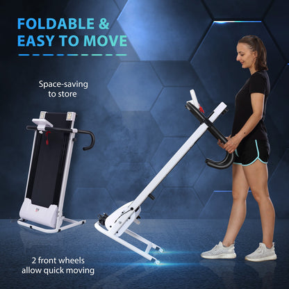 1-10Km/H Folding 1.25HP Treadmill Home Running Fitness Machine W/ Safety Stopper
