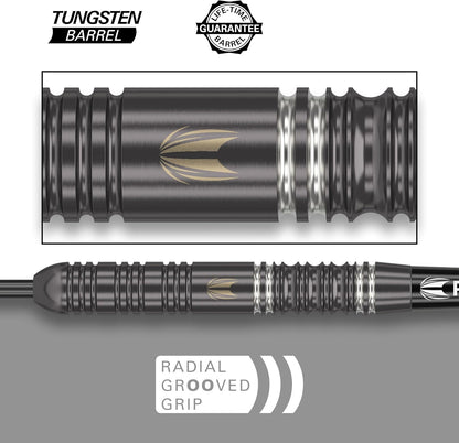 Darts Ares 22G/23G/24G Tungsten Steel Tip Darts Set | 6 Pro Grip Shafts | 9 Pro Ultra Flights | Dart Wallet Bundle