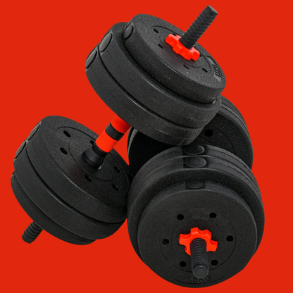 HOMCOM 25Kg Adjustable 2 in 1 Barbell Dumbbells Weight Set for Body Fitness