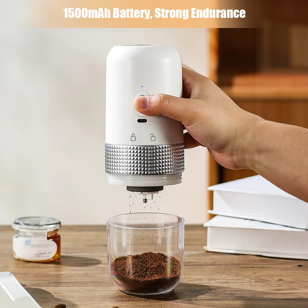 13W 200Ml Rechargeable Electric Burr Coffee Grinder Portable Adjustable Setting Cordless Coffee Bean Grinder with Cleaning Brush