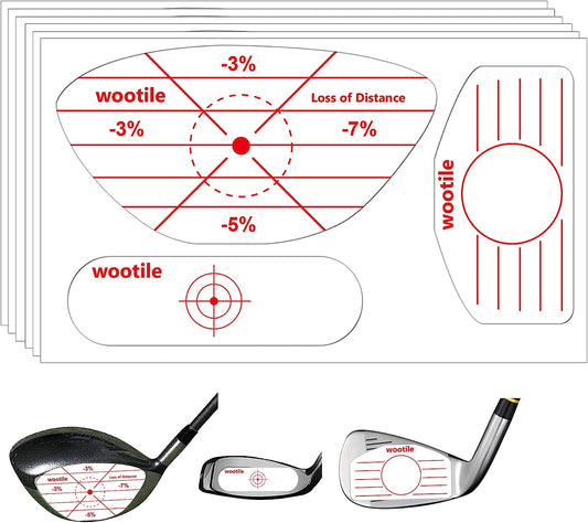 Golf Driver Impact Tape Labels 180Pcs Golf Impact Stickers Golf Clubs Labels for Swing Training Irons and Woods Iron Ball Hitting Recorder Standard Irons Woods Sticker,Training Aids for Swing Practice