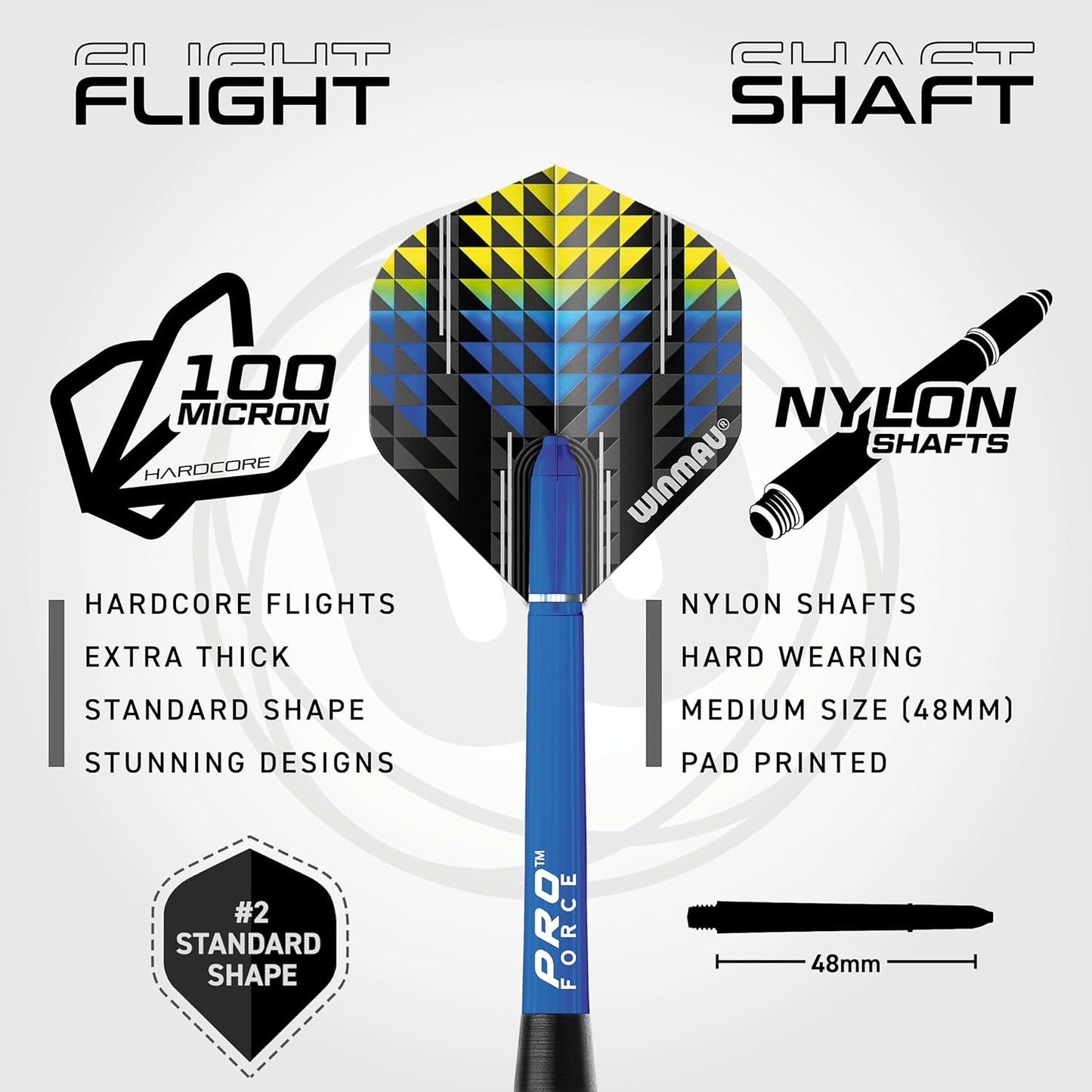 Darts Cadet Twinset - Premium Steel - 19G Steel Darts Set with Dart Flights and Dart Shafts (Stems) with Score Card