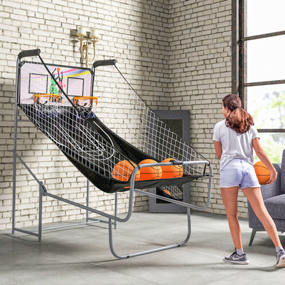 SPORTNOW Basketball Arcade Game with Double Hoops, Electronic Scorer