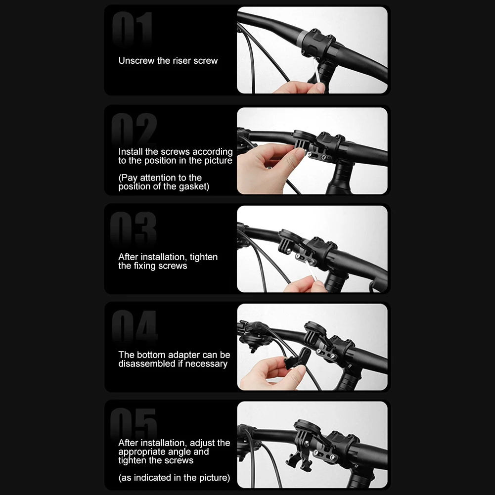 Adjustable Bicycle Mount Bike Accessories Extended Bike Computer Mount Combo Extended Mount for Bike Lights Sports Action Camera
