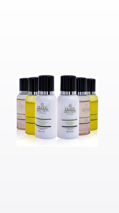 Conditioning Shampoo Shower Gel and Body Lotion Anti-Dandruff Shampoo Hair and Body Care Shower Gel Body Wash Sensitive Skin Body Lotion Elite 30 Mil Bottles Luxury Hotels & B&B Pack of 45 (15 Each)