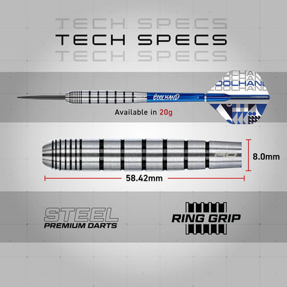 Game on Professional Player Series Steeltip Darts Set with Dart Flights and Dart Shafts (Stems)