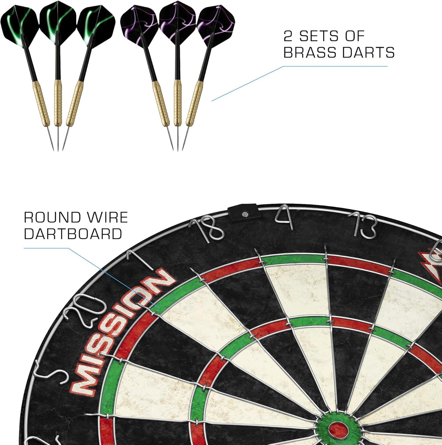 Dart Board Home Centre | Complete Darts Package Including Dartboard and 2 Sets of Darts
