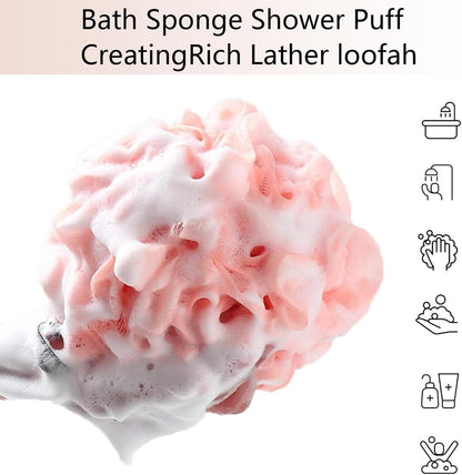 Soft Body Scrubber Bath Sponge,Shower Loofah(Light/Dark) (Light Colour/3Pcs)