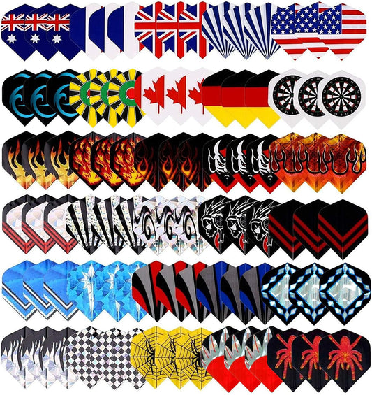 25 Sets/ 75 Pcs Wholesale Durable Polyester Dart Flights Sets 2D and 3D Bling Long Life Laser Aluminum Darts Flights