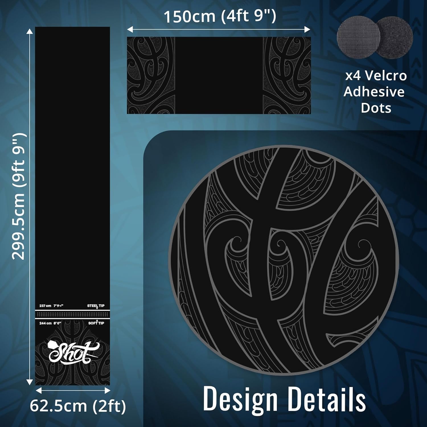 Shot T-Shape Rubber Darts Mat