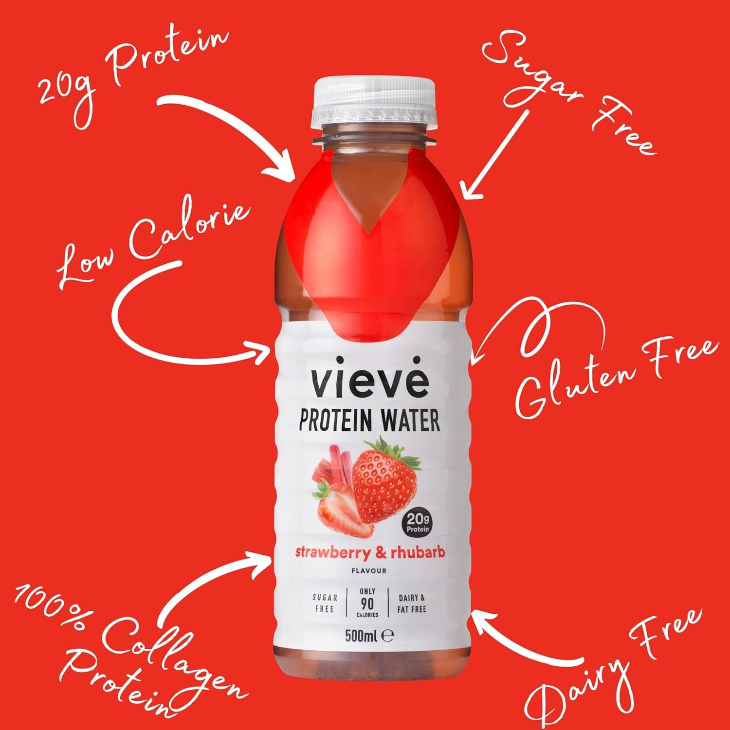 Vieve Protein Water 10X500Ml Mixed Variety Flavour Pack 20G Protein Sugar Free