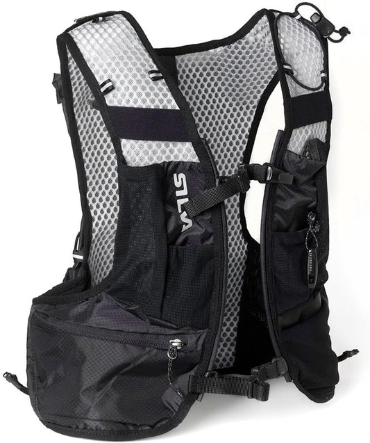 Black Running Vest with Water Bottles - Strive Light 5 or 10 Litres Pack Volume - Lightweight Running Backpack for Men and Women - Two 240 Ml Soft Flasks Included - Trail Running Vest