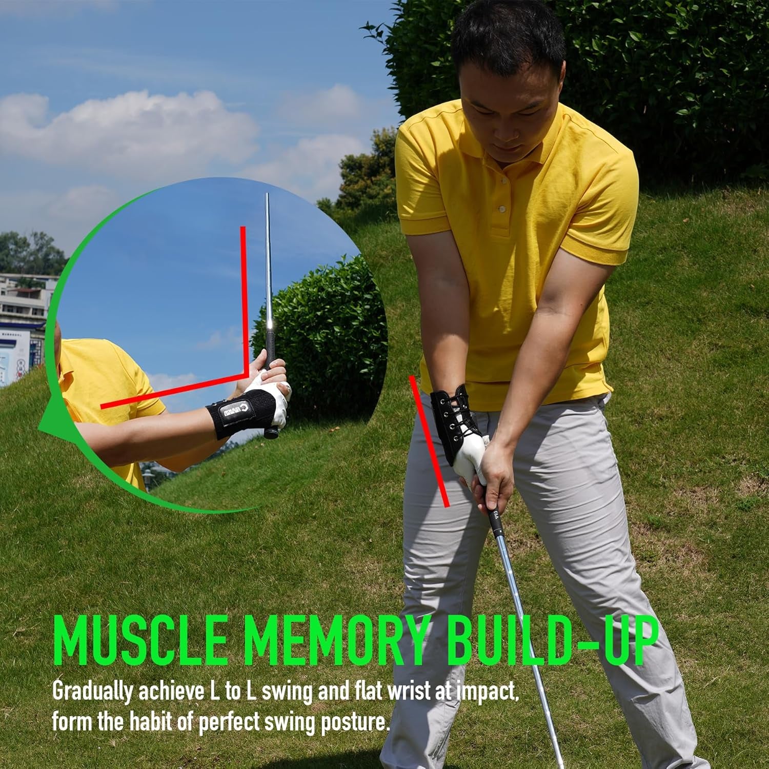 OLF Wrist Brace Wrist Hinge Swing Aid, Efficient Golf Swing Training Equipment, Wrist Hinge Trainer to Correct Wrist Angle and Muscle Memory
