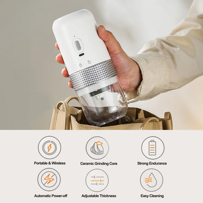 13W 200Ml Rechargeable Electric Burr Coffee Grinder Portable Adjustable Setting Cordless Coffee Bean Grinder with Cleaning Brush