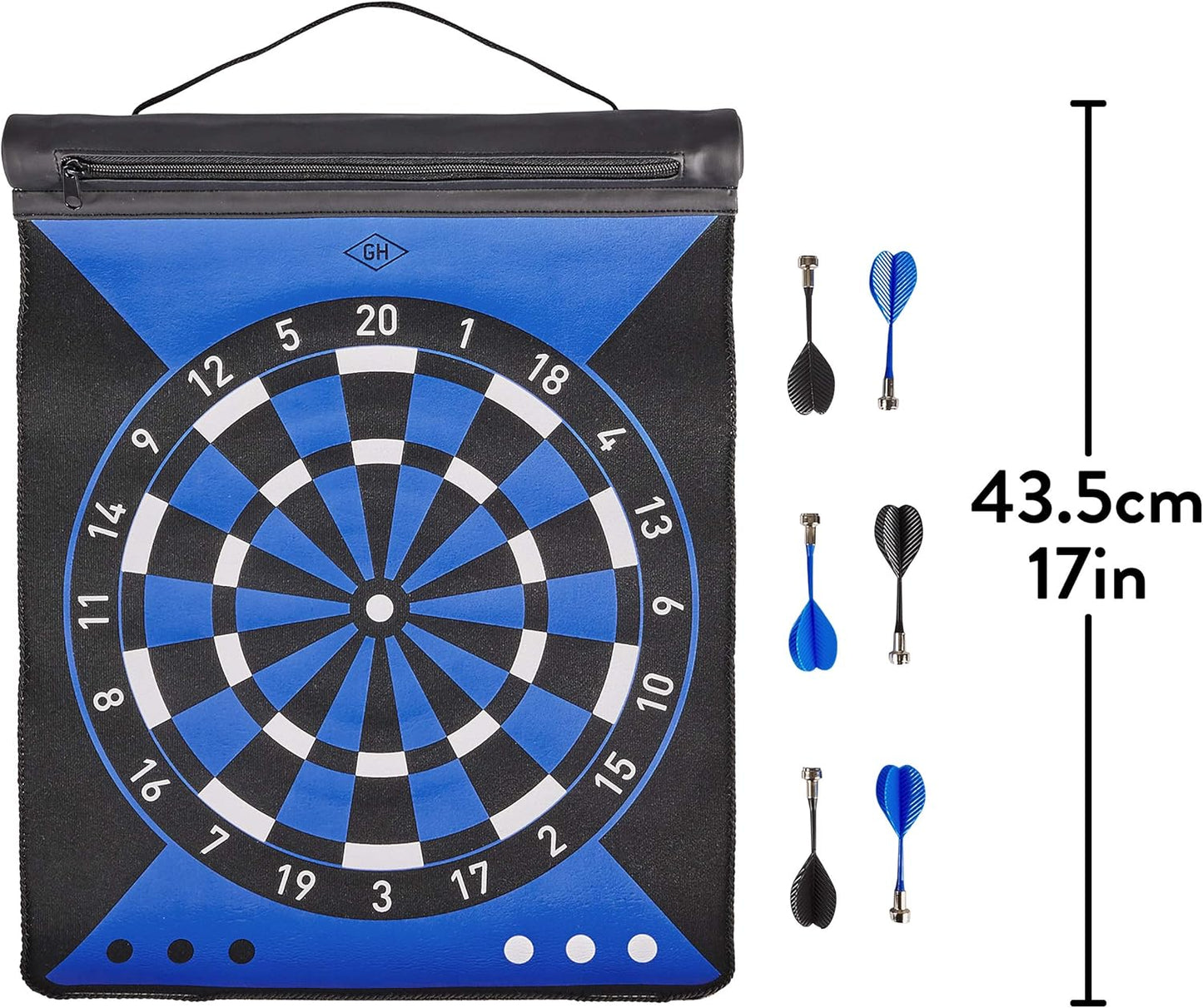 Reversible Roll up Dartboard,Blue,35.6 X 17.8 X 10.2 Centimetres