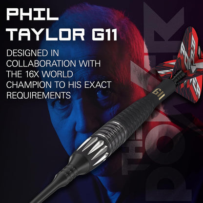 Darts Phil Taylor Gen 11 Power 9-Five Soft Tip Darts, 95% Tungsten Raw Power G11 | Generation 11 Phil Taylor Darts, Player Edition Dart Set with Pixel Tips, Electronic Soft Tip Darts