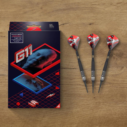 Darts Phil Taylor Gen 11 Power 9-Five Soft Tip Darts, 95% Tungsten Raw Power G11 | Generation 11 Phil Taylor Darts, Player Edition Dart Set with Pixel Tips, Electronic Soft Tip Darts