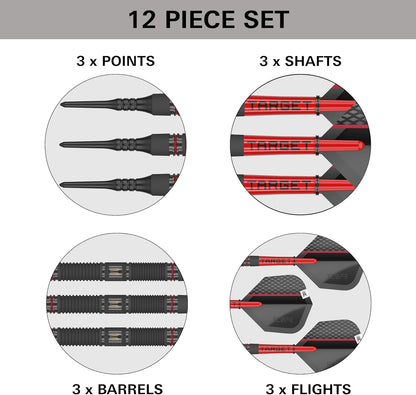 Darts Scope Soft Tip Darts, 90% Tungsten Dart Set | Red & Black Darts, Darts Set with Pixel Tips, Electronic Darts, Soft Tip Darts | Barrel 10/11 – 18G/19G/20G/21G