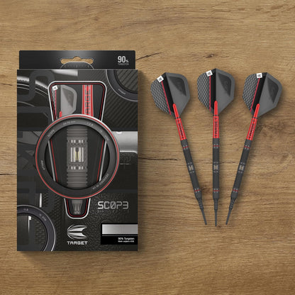 Darts Scope Soft Tip Darts, 90% Tungsten Dart Set | Red & Black Darts, Darts Set with Pixel Tips, Electronic Darts, Soft Tip Darts | Barrel 10/11 – 18G/19G/20G/21G