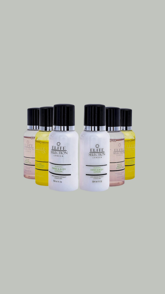Conditioning Shampoo Shower Gel and Body Lotion Anti-Dandruff Shampoo Hair and Body Care Shower Gel Body Wash Sensitive Skin Body Lotion Elite 30 Mil Bottles Luxury Hotels & B&B Pack of 45 (15 Each)