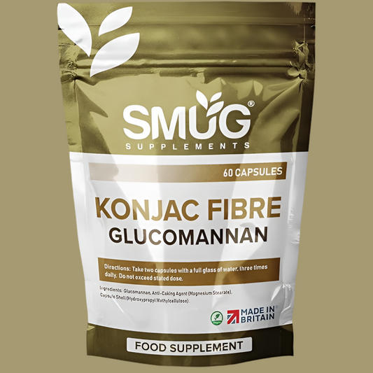 Glucomannan Konjac Root Capsules - British Made - Max Strength 3000Mg per Serving - Six-A-Day Vegan Capsules - Robust Fibre Support -