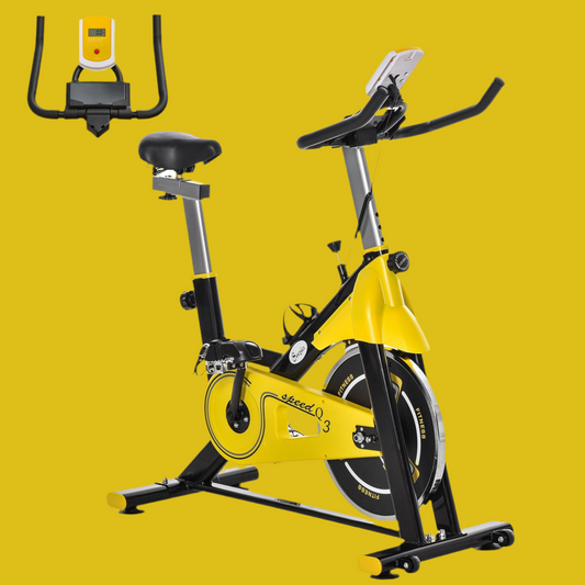 HOMCOM Exercise Bike W/ 6Kg Flywheel Belt Drive, Adjustable Resistance