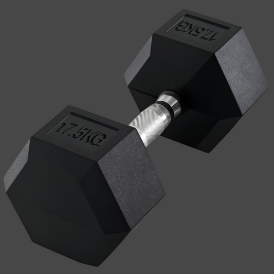 Single Rubber Hex Dumbbell Encased Ergo Weights Home Exercise Gym Fitness