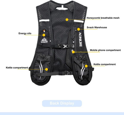 Lightweight Hydration Running Vest Backpack, Functional Hydration Vest Cycling,Running Backpack with 1.5L Water Bladder,Men Women Adjustable Water Running Vest