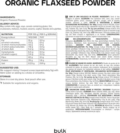 Organic Flaxseed Powder, 500 G, Packaging May Vary