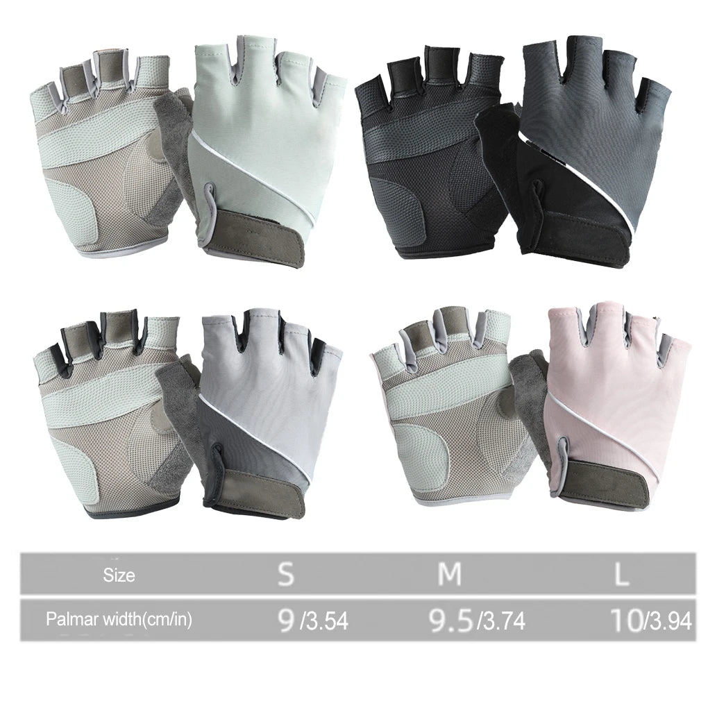 1 Pair Man Spring Summer Glove Elastic Comfortable Nonslip Mitts Fingerless Gloves Sporting for Camping Hiking Pink