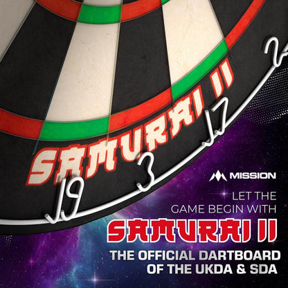 DB023 Samurai II | Professional Competition Standard Dartboard with Ultra Thin Wire Construction and Non Fade Colours