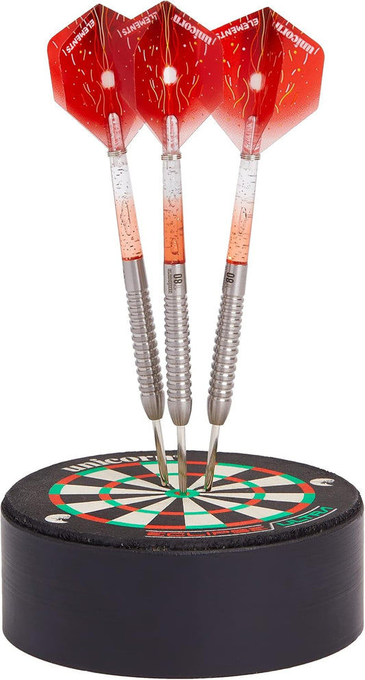 Darts Station | Mini Dartboard Darts Holder | Sisal with Steel Surround | 10 Cm Diameter, Black