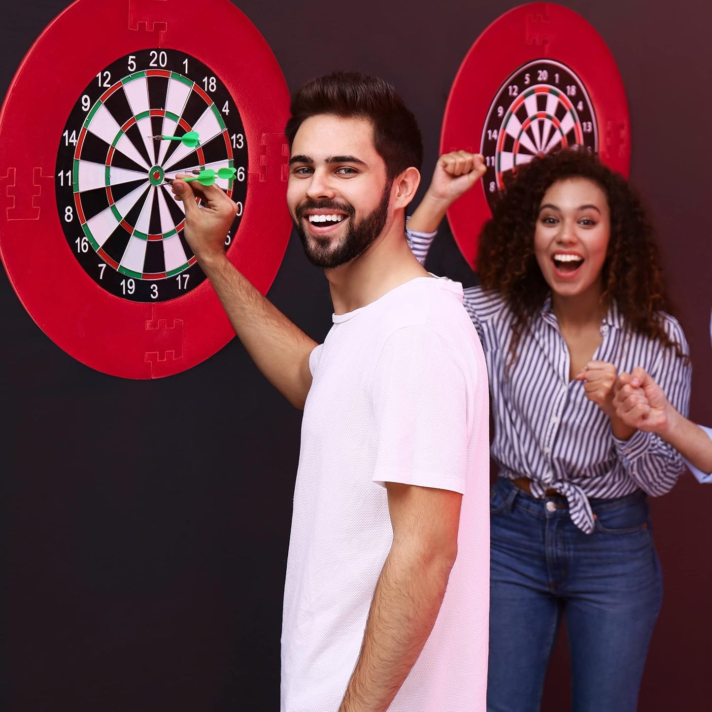 Dart Catchring R7, 4-Piece Protective Ring for 45 Cm Dartboard, Sturdy Wall Protection, EVA, Total Diameter 72 Cm