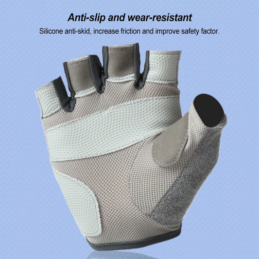 1 Pair Man Spring Summer Glove Elastic Comfortable Nonslip Mitts Fingerless Gloves Sporting for Camping Hiking Pink