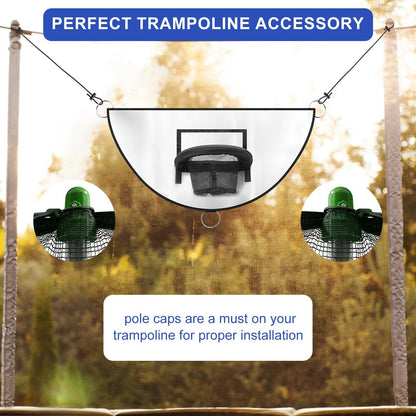 Trampoline Basketball Hoop, Breakaway Rim for Dunking Trampoline Basketball Attachment Goal Trampoline Accessory with Mini Basketballs for Basketball Lovers Kids Adults Indoor Outdoor Use