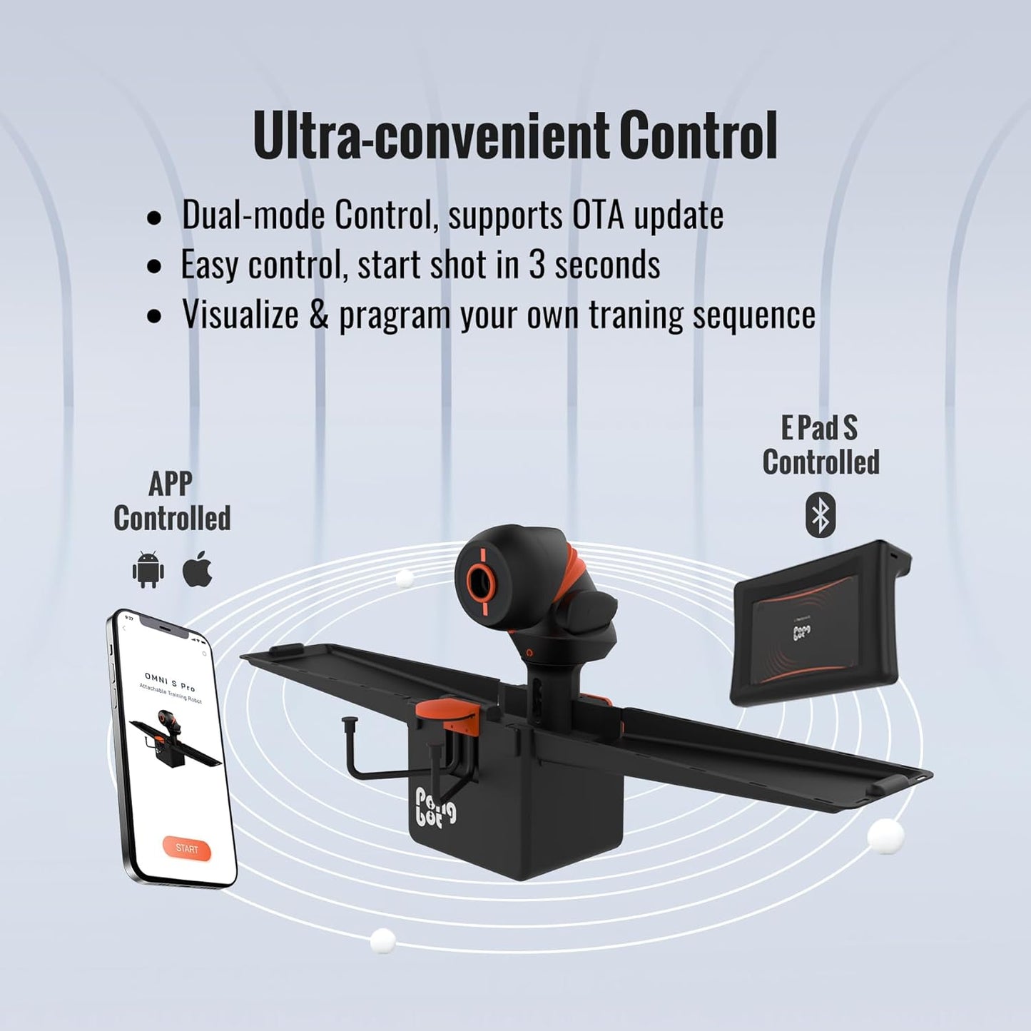Table Tennis Robot Automatic Ping Pong Ball Machine, Table Tennis Accessories Serve Trainer for Home and Office Use