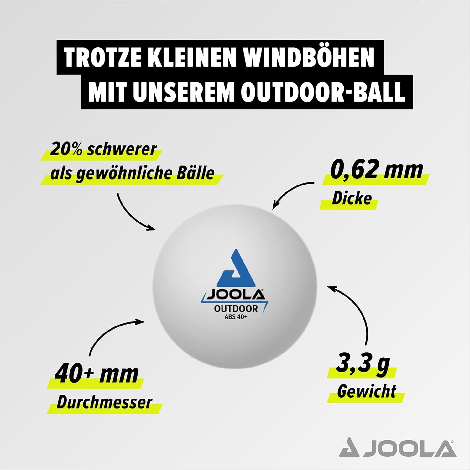 Tischtennis Set Vivid Outdoor 2 Tischtennisschläger + 3 Tischtennisbälle + Tischtennishülle, Lime/Blau, 6-Teilig