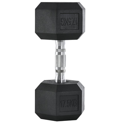 Single Rubber Hex Dumbbell Encased Ergo Weights Home Exercise Gym Fitness