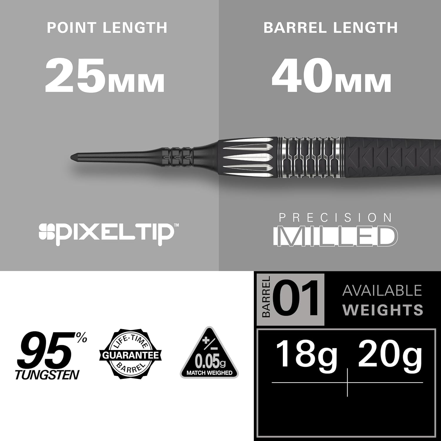 Darts Phil Taylor Gen 11 Power 9-Five Soft Tip Darts, 95% Tungsten Raw Power G11 | Generation 11 Phil Taylor Darts, Player Edition Dart Set with Pixel Tips, Electronic Soft Tip Darts