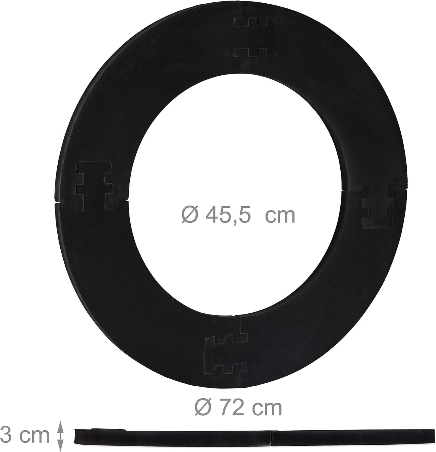 Dart Catchring R7, 4-Piece Protective Ring for 45 Cm Dartboard, Sturdy Wall Protection, EVA, Total Diameter 72 Cm