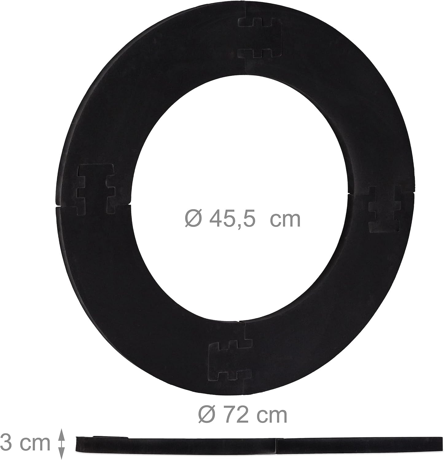 Dart Catchring R7, 4-Piece Protective Ring for 45 Cm Dartboard, Sturdy Wall Protection, EVA, Total Diameter 72 Cm