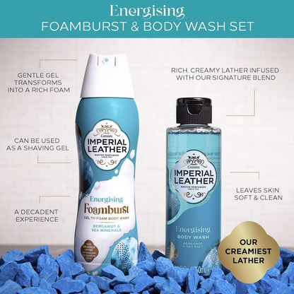 Imperial Leather Foamburst - Energising Body Wash, Bergamot & Sea Minerals With