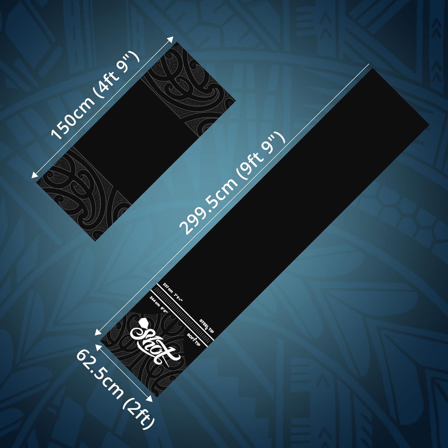 Shot T-Shape Rubber Darts Mat
