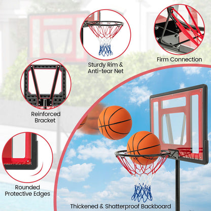 Swimming Pool Basketball Hoop Adjustable with Fillable Base and Wheels