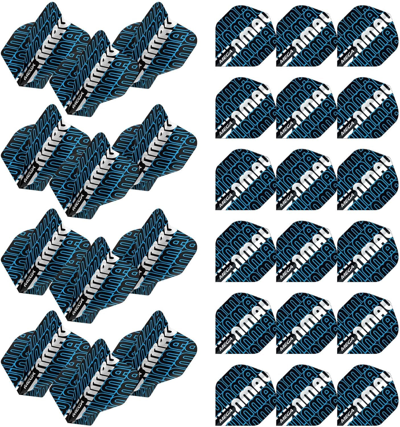 Mega Logo Design Standard Extra Thick Dart Flights - 10 Sets per Pack (30 Dart Flights in Total)