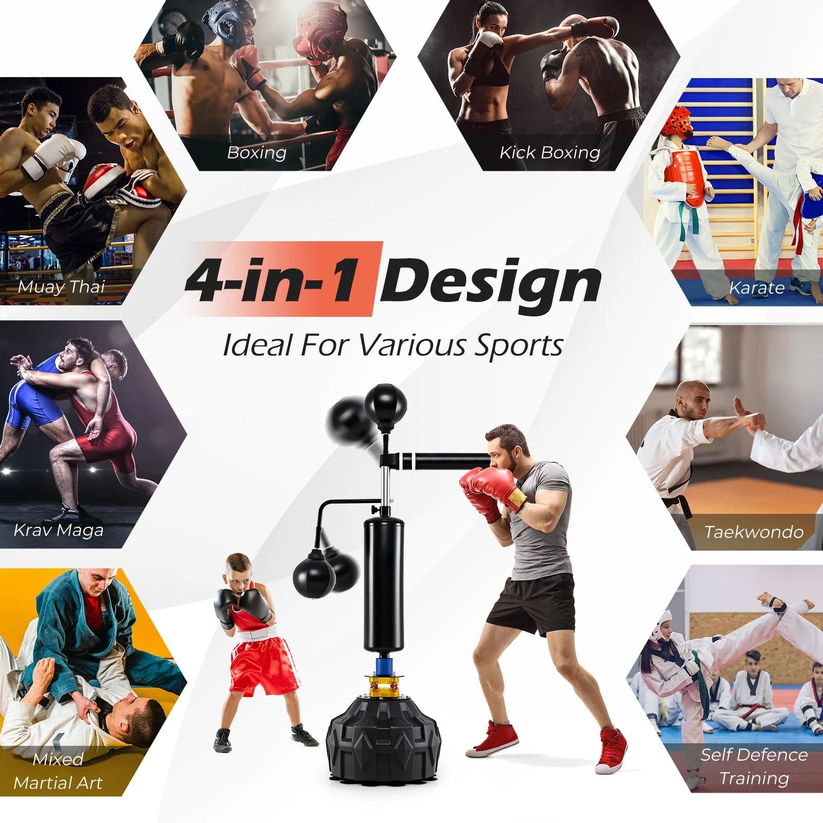 Boxing Speed Trainer Freestanding 360° Spinning Bar