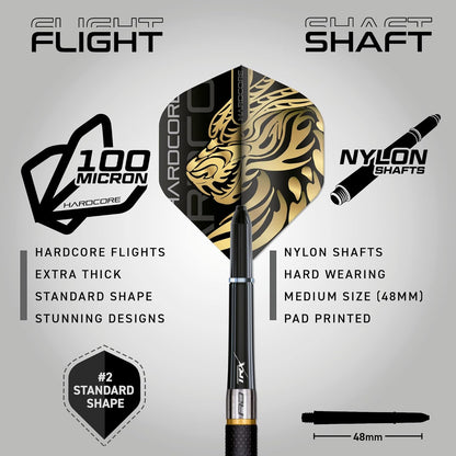 Golden Eyes 22G, 24G, 26G, 28G, 30G or 32G Tungsten Darts Set with Flights and Stems