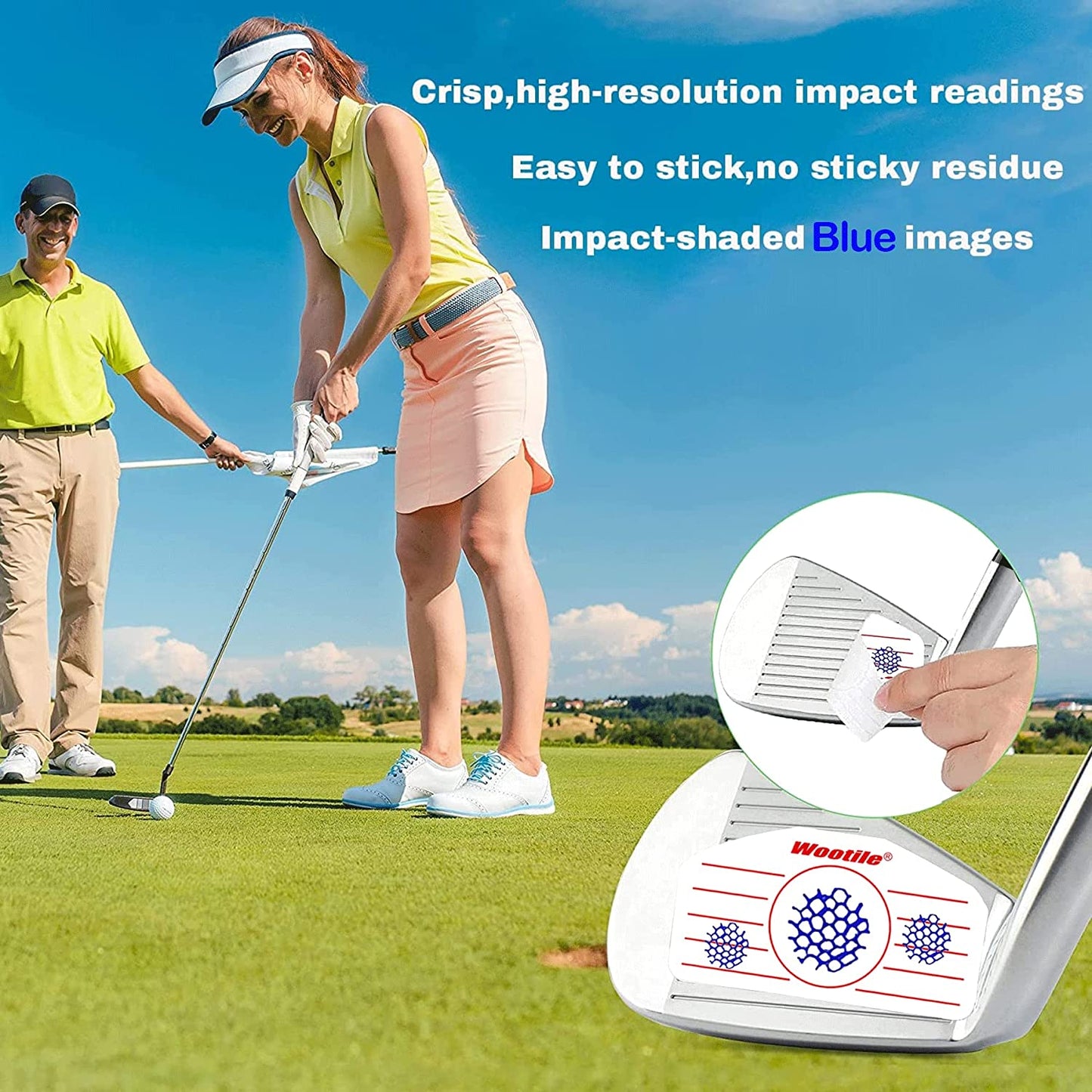 Golf Driver Impact Tape Labels 180Pcs Golf Impact Stickers Golf Clubs Labels for Swing Training Irons and Woods Iron Ball Hitting Recorder Standard Irons Woods Sticker,Training Aids for Swing Practice