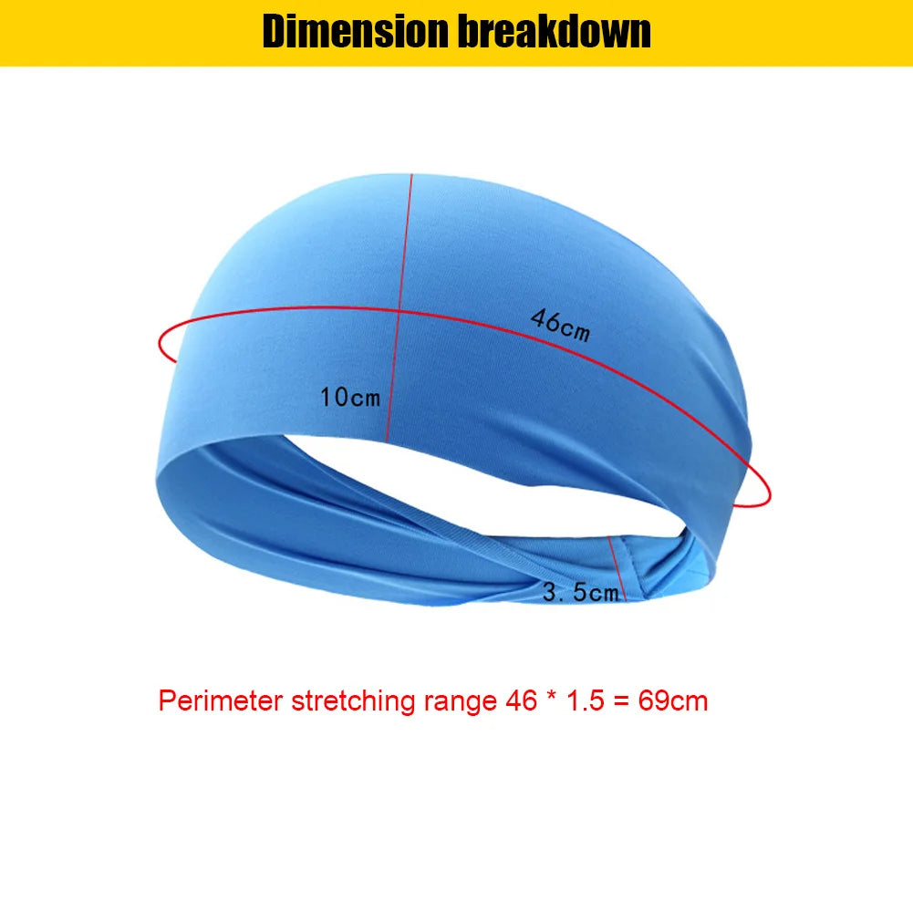 Elastic Headband Anti-Slip Sweat Absorption Headdress Breathable Running Head Band for Yoga Running Biking
