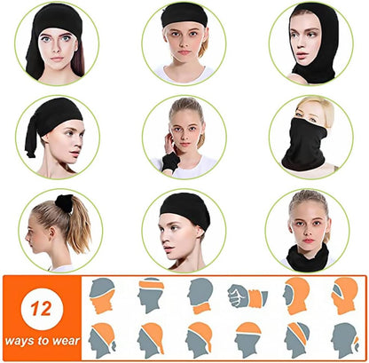 4 Sets of Snoods for Men, Neck Gaiters for Men, Neck Scarf, Snood, Universal Headband Elastic Headdress, Universal Windproof Neck Cover Scarf, Suitable for Camping, Running, Riding Motorcycles